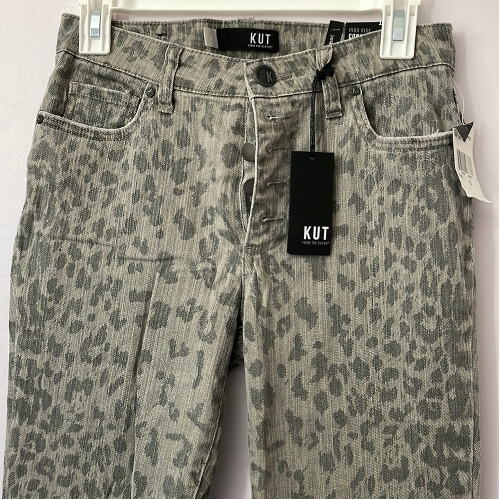 Grey Leopard Printed Jeans
